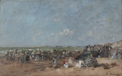 Rantakohtaus Trouvillessa, n. 1870-1874 tekijältä Eugene Louis Boudin