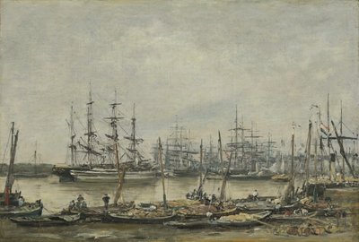 Bordeaux, laiturit, 1874 tekijältä Eugene Louis Boudin