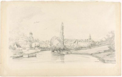 Canal Scene lähellä Brysseliä tekijältä Eugene Louis Boudin