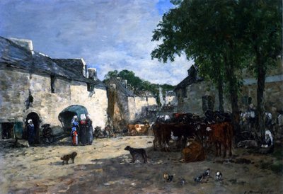 Nautamarkkinat Daoulasissa, Bretagnen tekijältä Eugene Louis Boudin