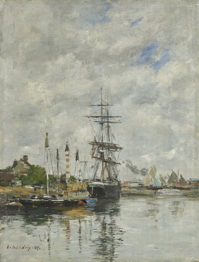 Deauville, veneallas, 1887 tekijältä Eugene Louis Boudin