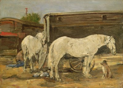 Gypsy Horses, n. 1885-1890 tekijältä Eugene Louis Boudin