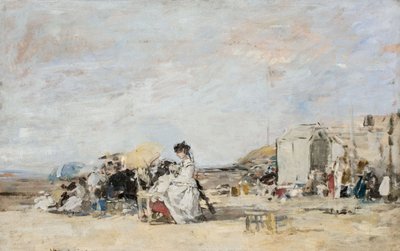 Valkoinen nainen Trouvillen rannalla tekijältä Eugene Louis Boudin