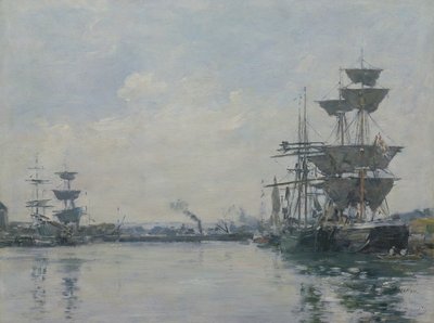 Le Havre, laivat altaassa tekijältä Eugene Louis Boudin