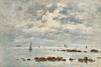 Laskuvesi, Saint Vaast la Hougue, 1892 tekijältä Eugene Louis Boudin