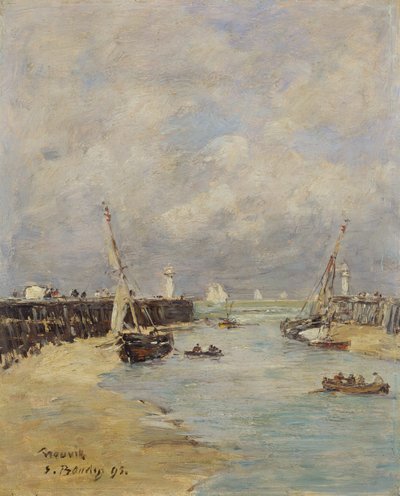 Laskuvesi Trouvillessa, 1895 tekijältä Eugene Louis Boudin