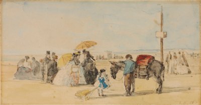 Rannalla, 1866 tekijältä Eugene Louis Boudin