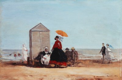 Trouvillen rannalla; Trouvillen rannalla, 1865 tekijältä Eugene Louis Boudin