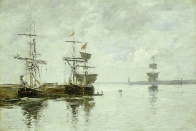 Satamakohtaus, noin 1880 tekijältä Eugene Louis Boudin