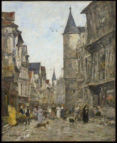 Rue Saint-Romain, Rouen tekijältä Eugene Louis Boudin