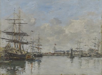 Le Havren satama, n. 1885-1890 tekijältä Eugene Louis Boudin