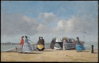 Trouvillen laituri, 1864 tekijältä Eugene Louis Boudin