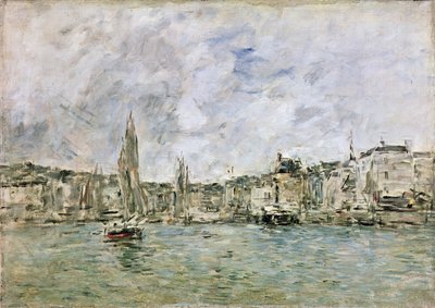 Honfleurin satama, 1896 tekijältä Eugene Louis Boudin
