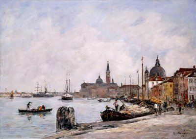 Giudeccan laituri, Venetsia, 1895 tekijältä Eugene Louis Boudin