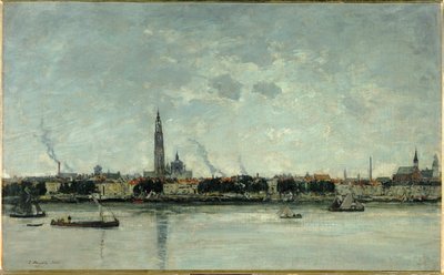 Näkymä Antwerpeniin tekijältä Eugene Louis Boudin