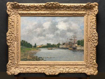 Näkymä Saint-Valéry-sur-Sommen satamasta tekijältä Eugene Louis Boudin