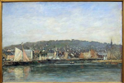 Näkymä Trouvillen satamasta Eugene Louis Boudinin maalaus tekijältä Eugene Louis Boudin