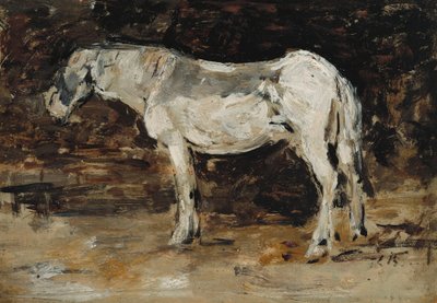 Valkoinen hevonen, n. 1885-1890 tekijältä Eugene Louis Boudin