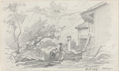 Women at a Well, Allinges, 1800-luvun loppu. tekijältä Eugene Louis Boudin