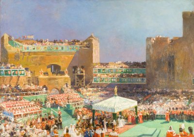 "Walesin prinssin sijoitus Caernarvoniin", 1912 tekijältä Eugene Louis Gillot