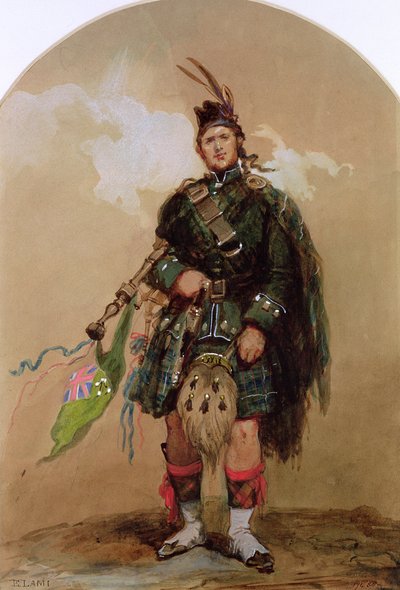 Piper 79. Highlandersista Chobhamin leirillä vuonna 1853 tekijältä Eugene Louis Lami