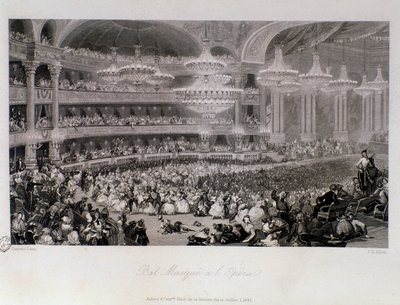 Ball maski järjestetty Opera de Parisissa. Kaiverrus Eugene Louis Lami (1800-1890) 1843 Yksityinen kokoelma tekijältä Eugene Louis Lami
