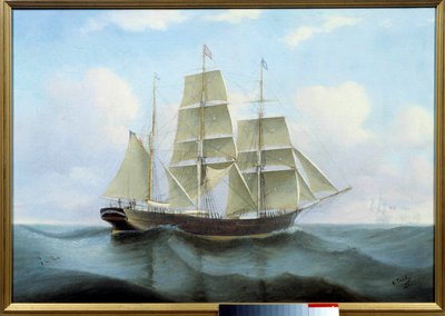 Le mansart, long mail fecampois Eugene Petityn maalaus (1800-luku) 1876 Fecamp, Newfoundlandin museo tekijältä Eugene Petit