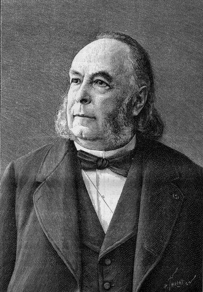 Edmond Fremyn (1814-1894), ranskalaisen kemistin muotokuva (Eug. Piroun valokuvasta). Kaiverrus "" Luontoon: katsaus tieteisiin ja niiden sovelluksiin taiteeseen ja teollisuuteen"" 10. helmikuuta tekijältä Eugene Pirou
