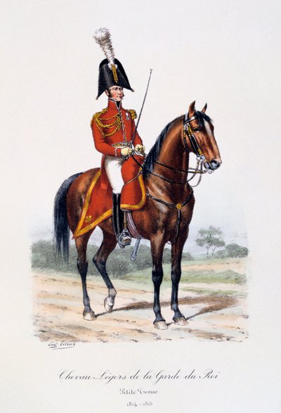 Kuninkaan kaartin kevyet hevoset, pieni univormu, 1814-15 tekijältä Eugene Titeux