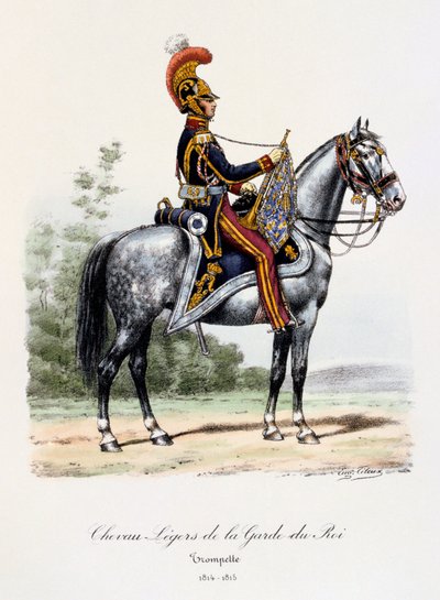 Kuninkaan vartijan kevyet hevoset, trumpetisti, 1814-15 tekijältä Eugene Titeux