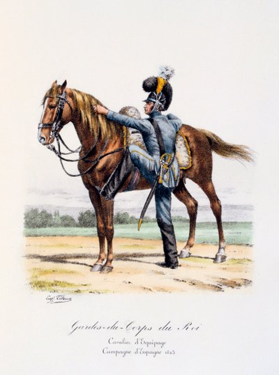 Kuninkaan henkivartijat, Cavalier, Espanjan kampanja, 1823 tekijältä Eugene Titeux