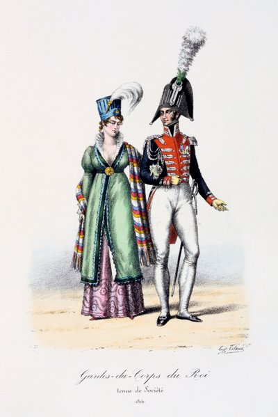 Kuninkaan henkivartijat, yrityspuku, 1814 tekijältä Eugene Titeux