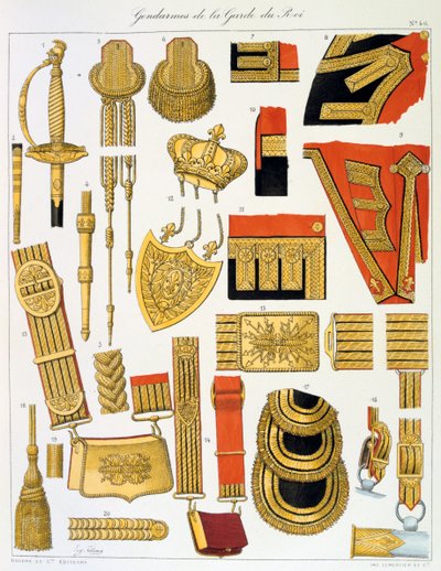 Kuninkaan kaartin santarmit, Insignia tekijältä Eugene Titeux