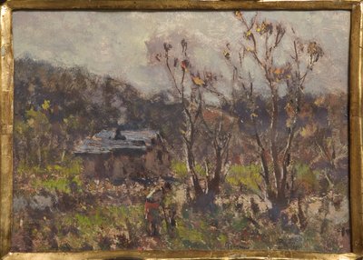 Maatila (öljy ja tempera paperille) tekijältä Eugenio Gignous