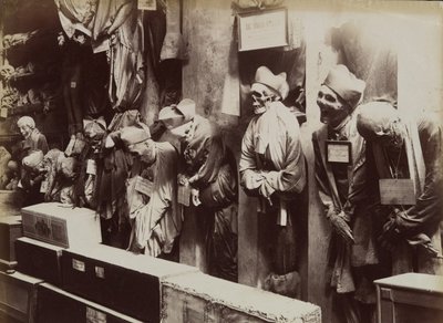 Katakombit, Kapusiinien luostari, Palermo, n. 1895. tekijältä Eugenio Interguglielmi