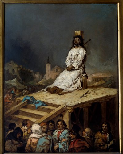Inkvisitio: "" Säkä"" Eugenio Lucas y Velasquezin (1817-1870) maalaus 1800-luvun su. 0,53x0,41 m Lille, Musee des Beaux Arts tekijältä Eugenio Lucas Velázquez