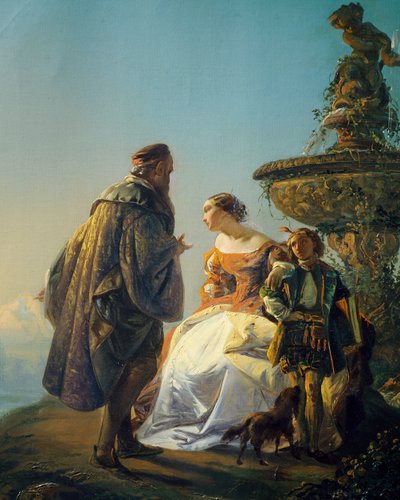Titianin ja Irene da Spilimbergon muotokuva, Eugenio Moretti Larese (1822-1874) tekijältä Eugenio Moretti Larese
