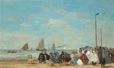 Rantanäkymä Trouvillessa tekijältä Eugène Boudin