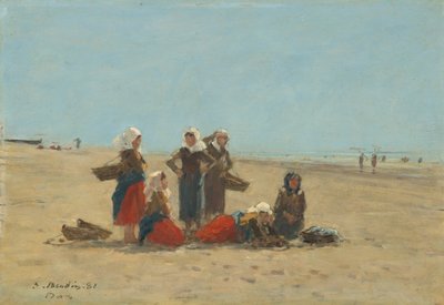 Naiset rannalla Berckissä tekijältä Eugène Boudin