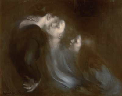 Hänen äitinsä suudelma, 1890-luku tekijältä Eugène Carrière