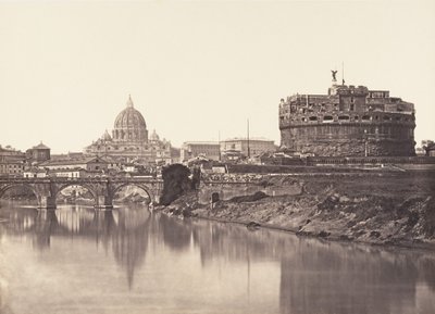 Näkymä Castel St Angelo. S. Pietro, 1848-52. tekijältä Eugène Constant