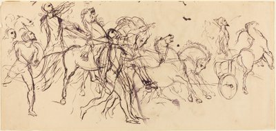 Vaununkuljettajat recto ja verso. tekijältä Eugène Delacroix