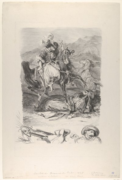 Giaourin ja pashan taistelu, 1827, 1827. tekijältä Eugène Delacroix