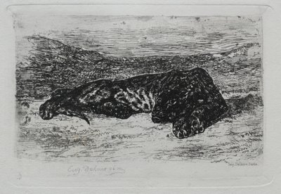 Hiipivä tiikeri autiomaassa tekijältä Eugène Delacroix