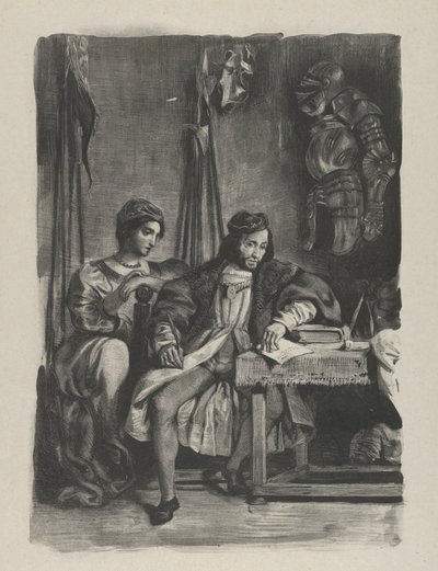 Goetz von Berlichingen kirjoittaa muistelmiaan, 1836-43, 1836-43. tekijältä Eugène Delacroix