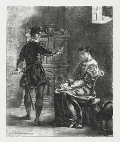 Hamlet: Hamlet ja Ophelia tekijältä Eugène Delacroix