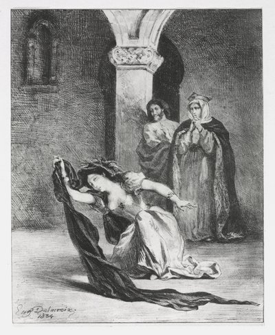 Hamlet: Ophelian laulu tekijältä Eugène Delacroix