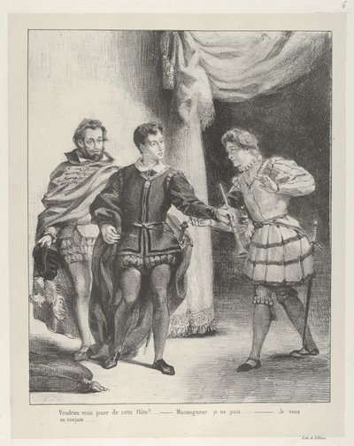 Hamlet ja Guildenstern, 1834-43, 1834-43. tekijältä Eugène Delacroix