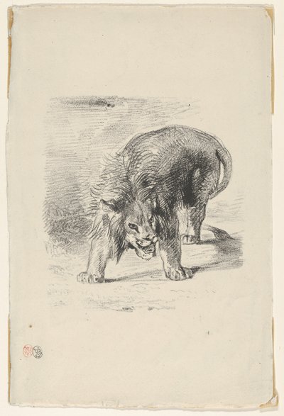 Leijona seisoo, 1833, 1833. tekijältä Eugène Delacroix