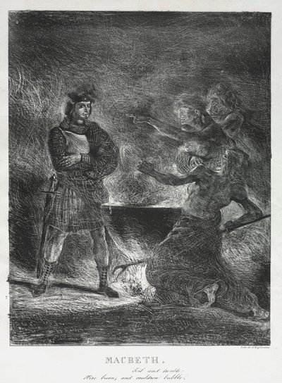 Macbeth neuvoo noitia tekijältä Eugène Delacroix